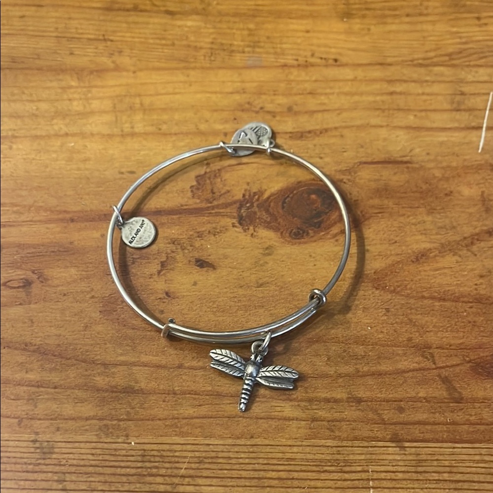 Alex and Ani Silver Dragonfly Charm Bracelet